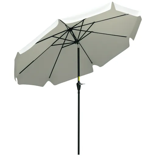 Outsunny Umbrelă de Grădină Înclinabilă cu Deschidere cu Manivelă și Orificiu de Aerisire, Ø266x248.5 cm, Crem | Aosom Romania