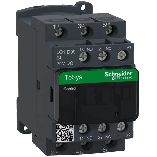 Contactor Tesys D 3P(3 NO) - AC-3 - 440V 9A, aux 1NO + 1NC, bobina la 24VDC Schneider LC1D09BL