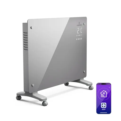 Klarstein Bansin Crystal Smart Kovektor 1500, 1500 W, Aplicație, 5- 50 °C, Afișaj LED, Ecran tactil