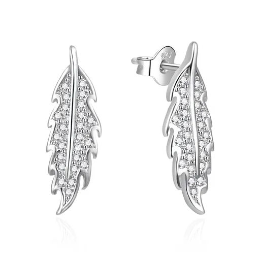 Agato Cercei din argint Frunze cu zircon AGT-E089PW