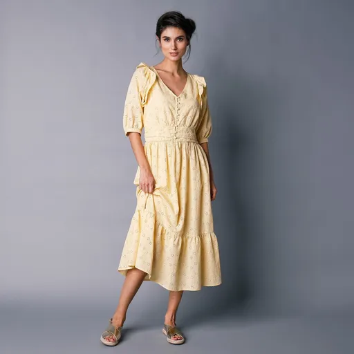 Rochie cu broderie englezească