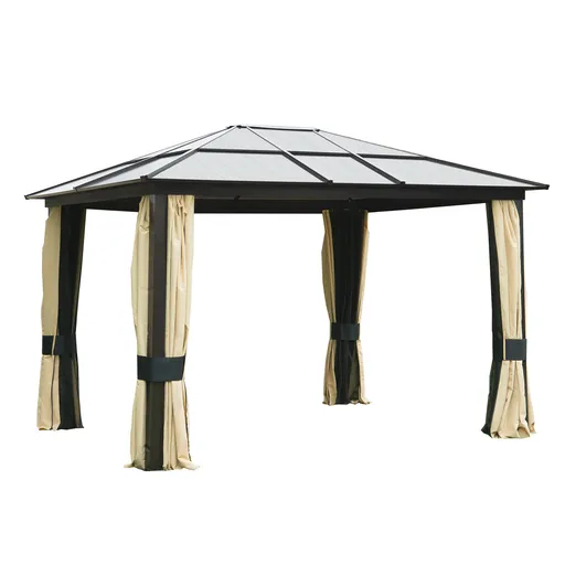 Outsunny Pavilion de Lux din Aluminiu Cort pentru Gradina 3x3.6x2.65m