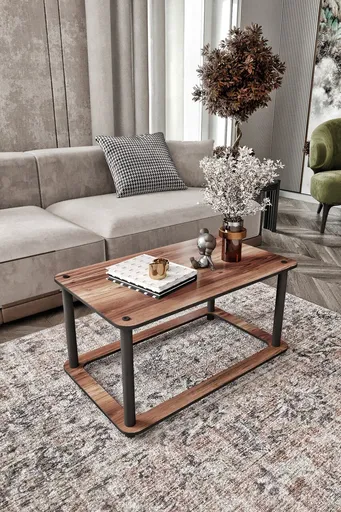 Masuta de cafea, Hanah Home, Hole Rect, 70x38x42 cm, MDF , Maro