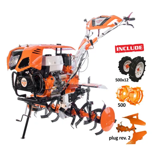 Motosapa Profesionala RURIS 1300 KS 13 CP Bonus roti cauciuc+ plug reversibil rev2, roti metalice 500