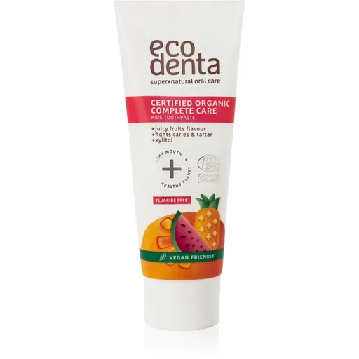 Ecodenta Organic Kids Certified Organic Juicy Fruit pasta de dinti pentru copii 75 ml