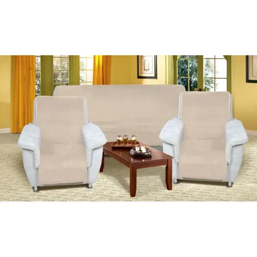 Bellatex Huse pentru canapea Korall micro bej, 150x 200 cm, 2 bucăți 65 x 150 cm, bej