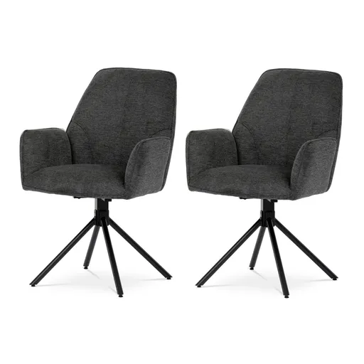 Set de scaune de sufragerie cu mecanism deîntoarcere HC-522 GREY2, 2 buc., gri închis