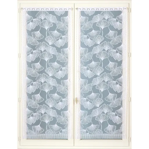 Perdea dreaptă din vitralii cu franjuri și motiv Ginkgo, pereche