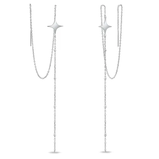Brilio Silver Cercei lungi eleganți cu lanț EA896W