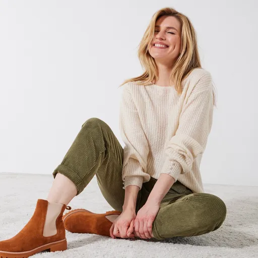 Pulover cu guler tip barcă