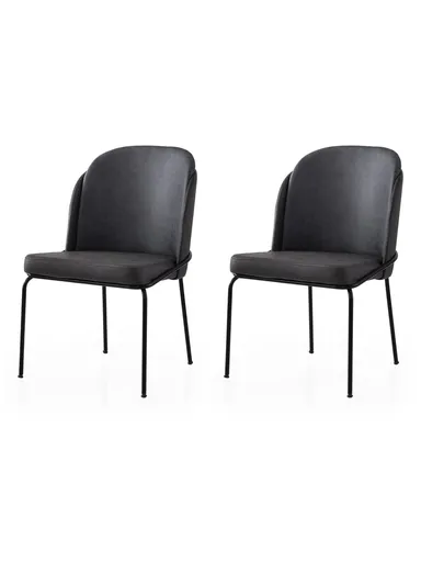 Set scaune 2 piese, Hanah Home, Dore, Aur/Negru