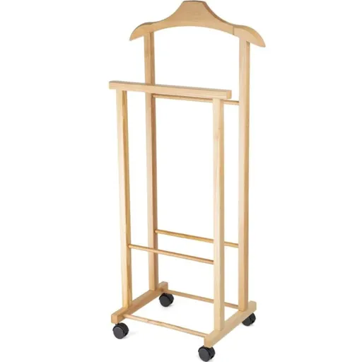 Suport de haine Compactor pe rotile Hector 2, lemn nuanța deschisă, maro deschis