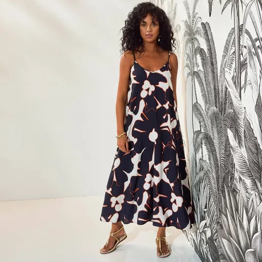 Rochie lungă cu imprimeu floral XXL