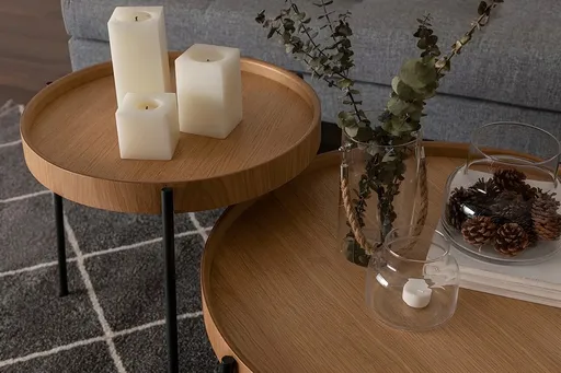 Set masute 2 piese, Hanah Home, Ronda, Natural