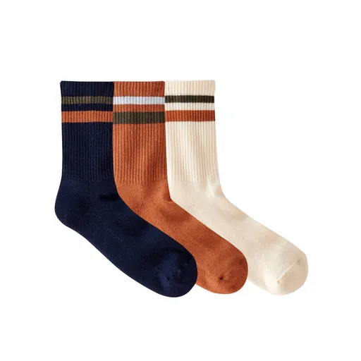 Set de 3 perechi de șosete cu nervuri și dungi