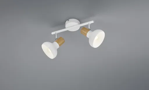 Plafoniera Latika, RL, 30x13.5x18.5 cm, 10W, 2x E14, metal, alb mat/natur