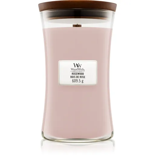 Woodwick Rosewood lumânare parfumată cu fitil din lemn 609.5 g