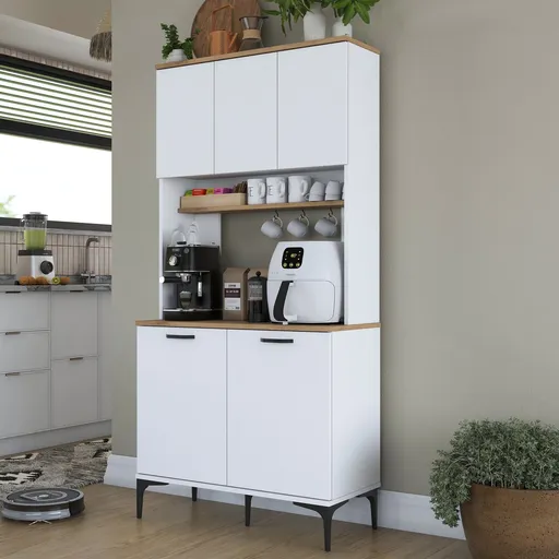 Dulap multifunctional, Hanah Home, JE192, 90.2x184.2x40 cm, Nuc/Alb