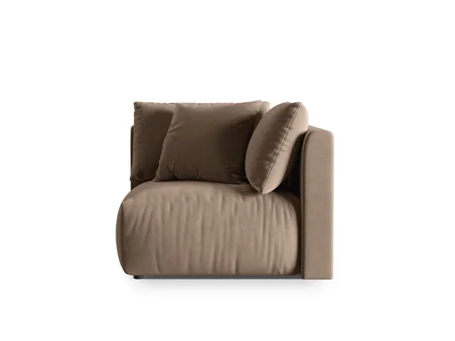 Modul pentru canapea, 1 loc, Chris-184, Micadoni Home, 100x100x80 cm, catifea, maro deschis