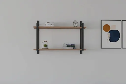 Raft de perete, Hanah Home, Abat, 90x60x22 cm, Maro