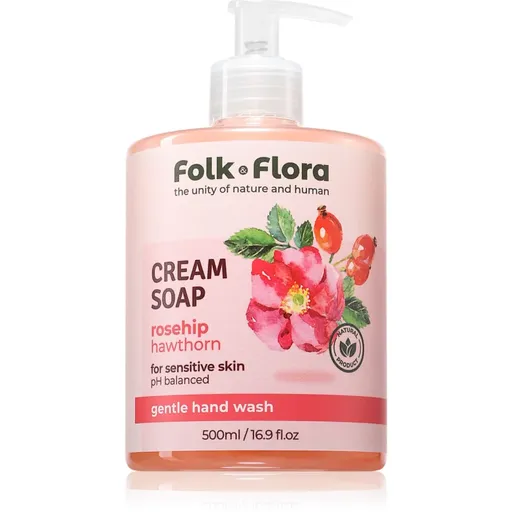 Folk & Flora Rosehip & Hawthorn Sapun lichid pentru piele sensibila 500 ml