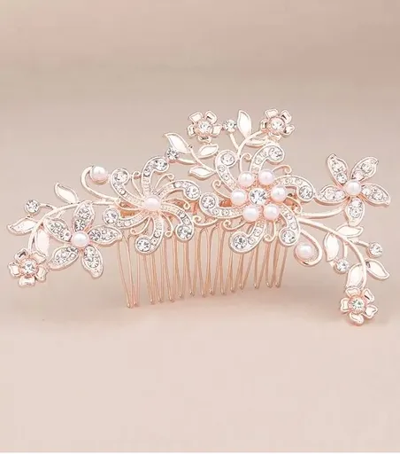 Accesoriu Par Stil Pieptene Rose Pearl Decor