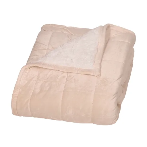 Pătură din imitație de blăniță Sandra crem, 150 x 200 cm, bej deschis