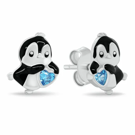 Brilio Silver Cercei drăguți din argint Pinguin EA1225WAQ