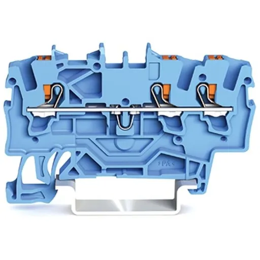 Clema sir de trecere Wago 2201-1304, 3 conexiuni, 1.5mm, albastru, TopJobs Push-In