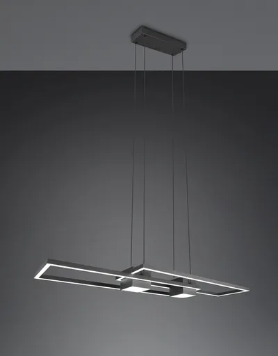 Lustra Albany, TRIO, 100x28x150 cm, 37W, 1x SMD, aluminiu, negru mat