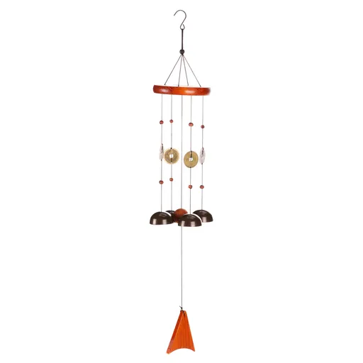 Clopoței de vânt lemn-metal Clopote, 12 x 12 x 73 cm