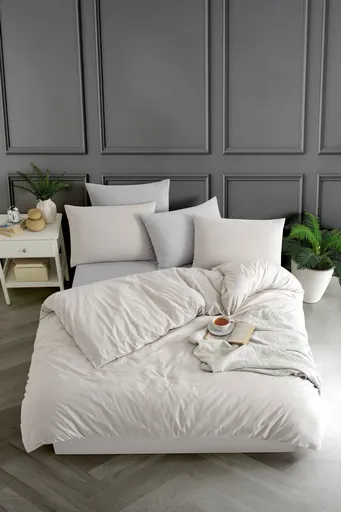 Lenjerie de pat pentru o persoana, L'essentiel Maison, Yarn Dyed, Bej