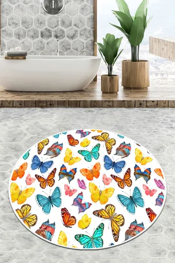 Covoras de baie, L'essentiel Maison, Butterfly Valley Circle Djt 120, Multicolor
