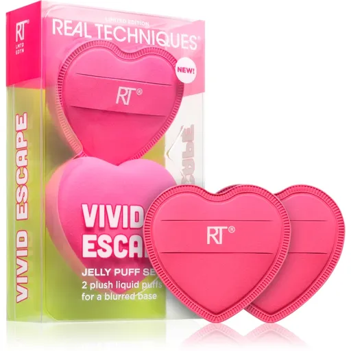 Real Techniques Vivid Escape All About that Base Puff Set burete pentru machiaj 2 buc