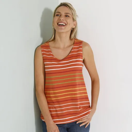 Top în dungi cu bretele late