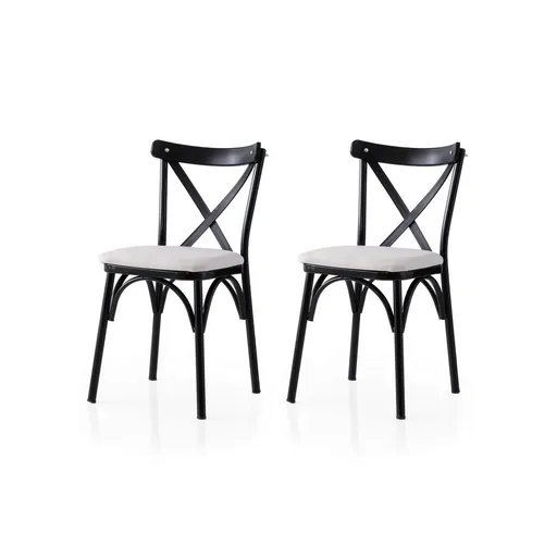 Set de scaune de sufragerie Ekol White and Black,2 buc., alb