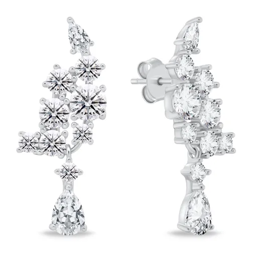 Brilio Silver Cercei fermecători din argint cu zirconi EA1134W