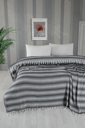 Cuvertura matlasata dubla, L'essentiel Maison, Milo, Bumbac;Poliester, Antracit