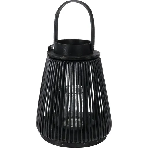 Lanternă din lemn Merv negru, 25 cm, negru