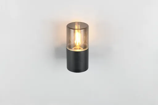 Aplica de perete pentru exterior Hoosic, TRIO, 8.5x11.8x17.5 cm, 28W, 1x E27, aluminiu, negru mat