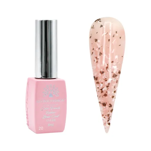 Baza Foil, Baza Cauciucata Pentru Unghii, Global Fashion, 8 ml, 20