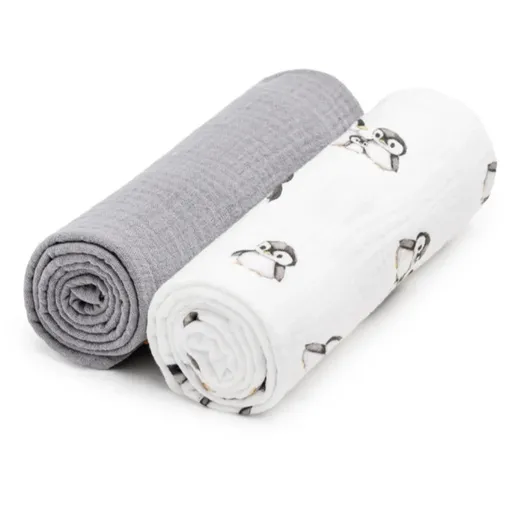 T-TOMI BIO Muslin Diapers scutece textile Penguin 65x65 cm 2 buc