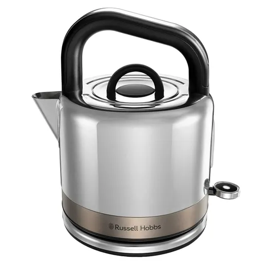 Cana electrica Russell Hobbs Distinctions Titanium 26422-70, 2400W, 1,5 l, Fierbere rapida, Filtru lavabil anti-calcar, Baza 360°, Protectie, Inox/Tit