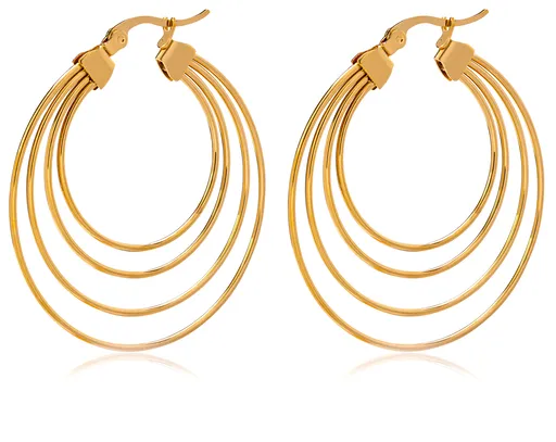 Troli Cercei rotunzi de lux placați cu aur