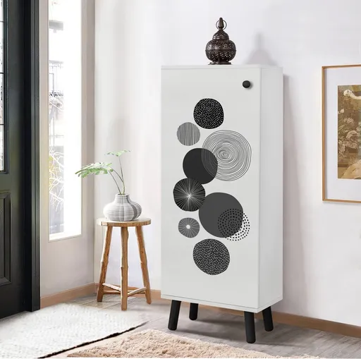 Pantofar, Hanah Home, Vegas, 50x135x38 cm, Alb/Negru