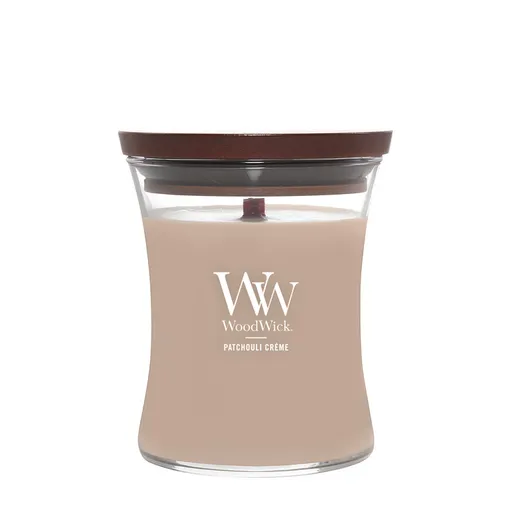 WoodWick Lumânare parfumată vază medie Patchouli Creme 275 g
