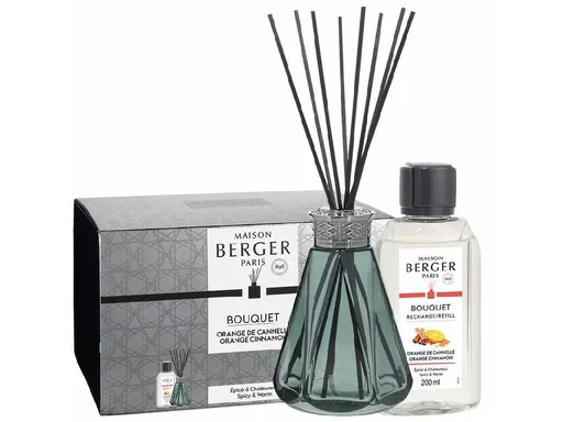 Maison Berger Paris Set cadou difuzor de arome Pyramide vintage verde + umplutură Orange Cinnamon 200 ml