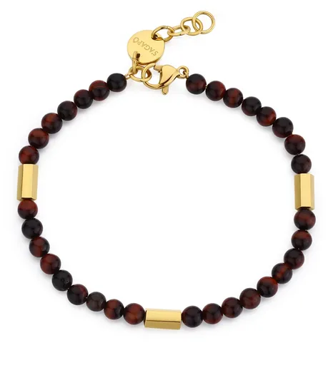 S'Agapõ Brățară din mărgele cu ochi de tigru Riot SRT17