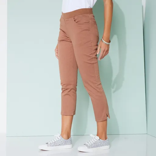 Pantaloni confortabili 3/4 cu talie elastică