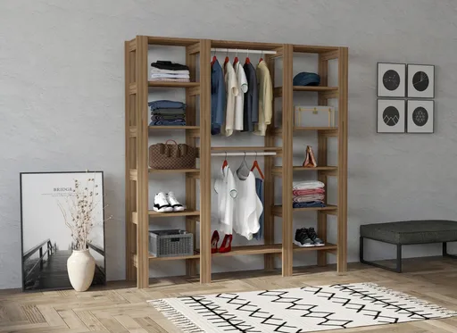 Dulap pentru haine, Hanah Home, City, 161.4x180x33.6 cm, Maro